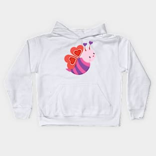 Cute Bee Valentine's day Design Kids Hoodie